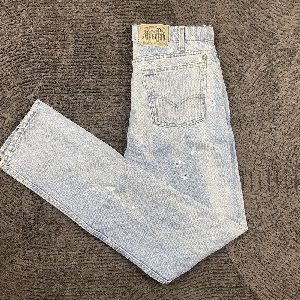 Vintage Levi's SilverTab Mens 30x34 Jeans USA Made Distressed Paint Splatter 90s